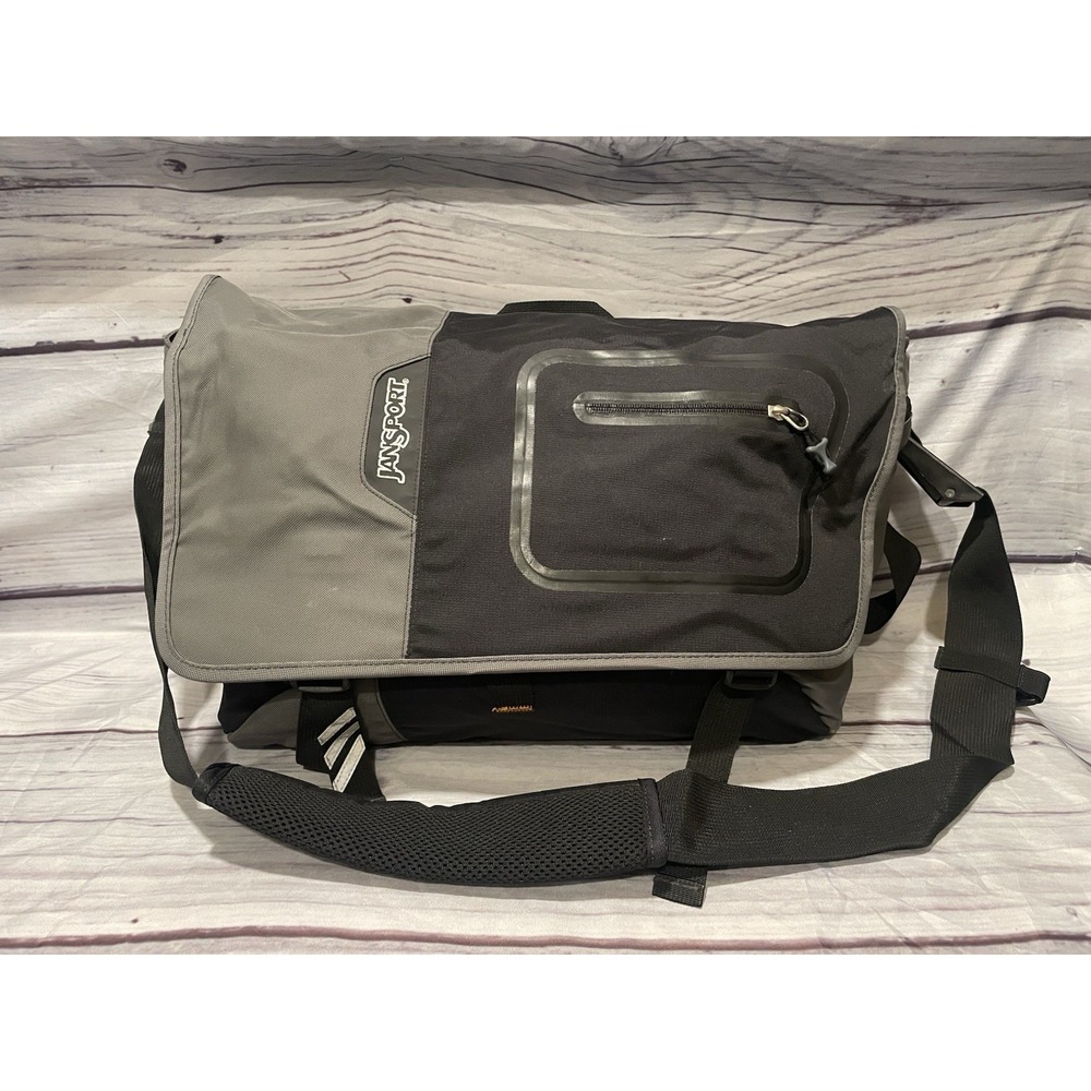 Jansport Laptop Messenger Shoulder crossbody Bag Black/Orange School Student Bag